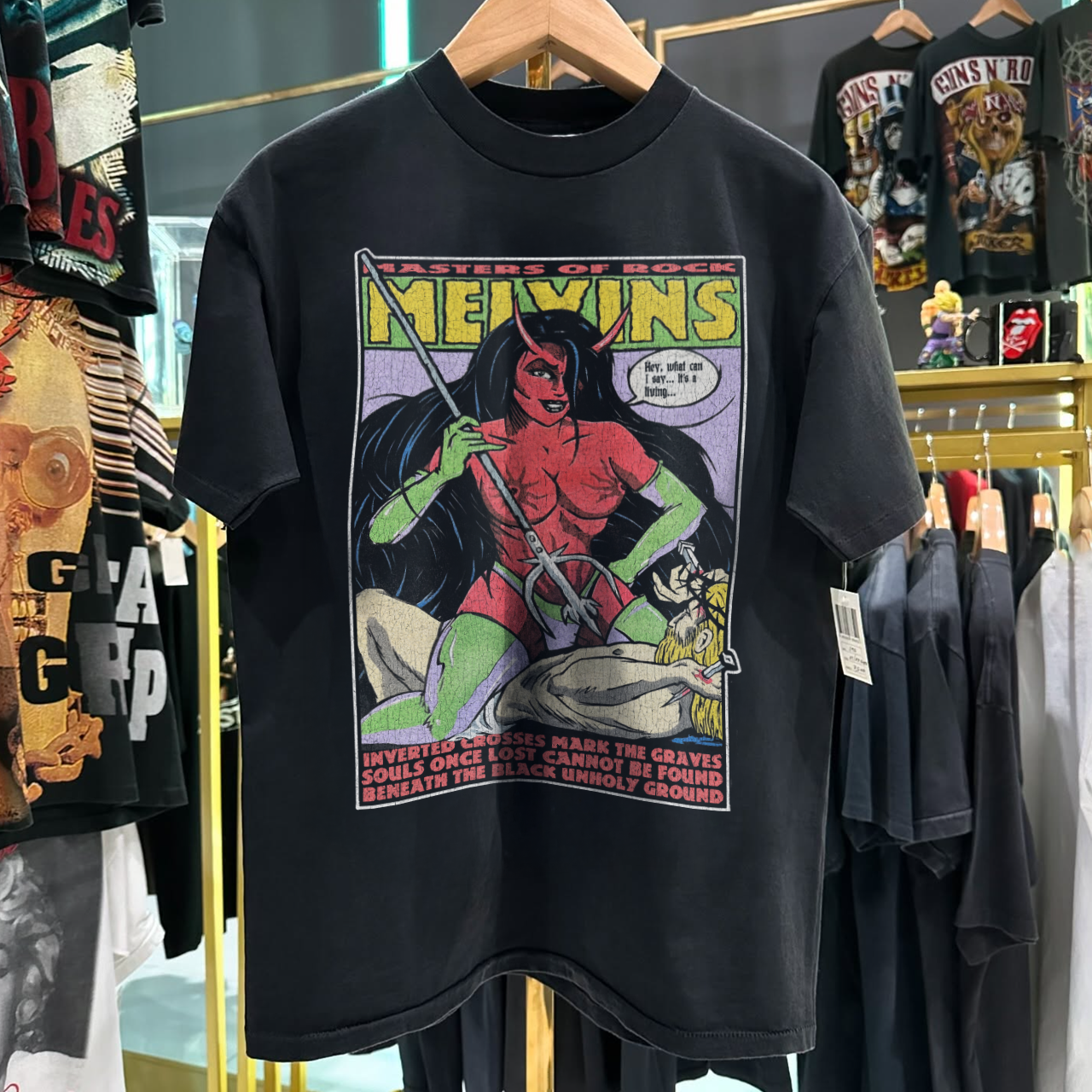 1994 MELVINS 'HELL' FRANK K0ZIK RARE WASHED BLACK T-SHIRT