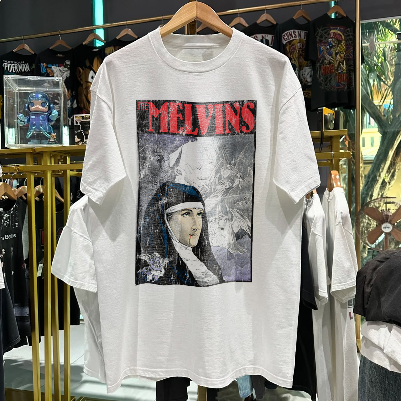 1993 THE MELVINS 'NUN' FRANK K0ZIK RARE WASHED WHITE T-SHIRT