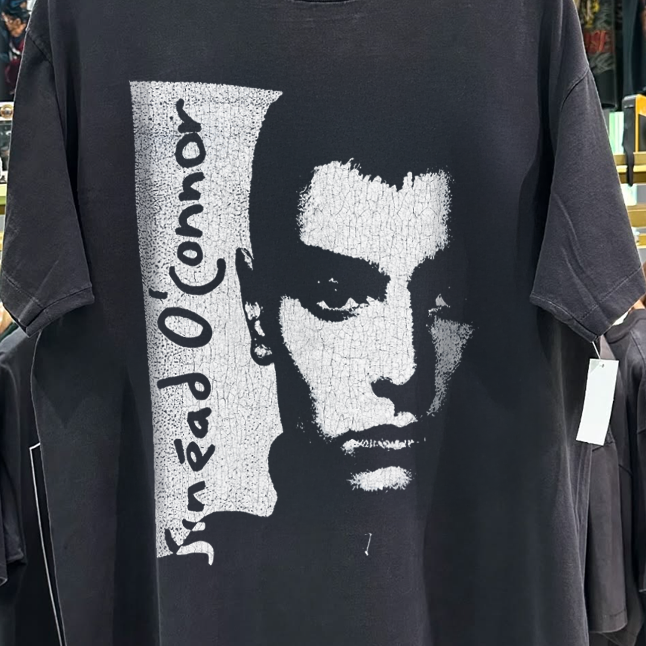 SINEAD O'CONNER RARE 80'S GRAIL WASHED BLACK T-SHIRT