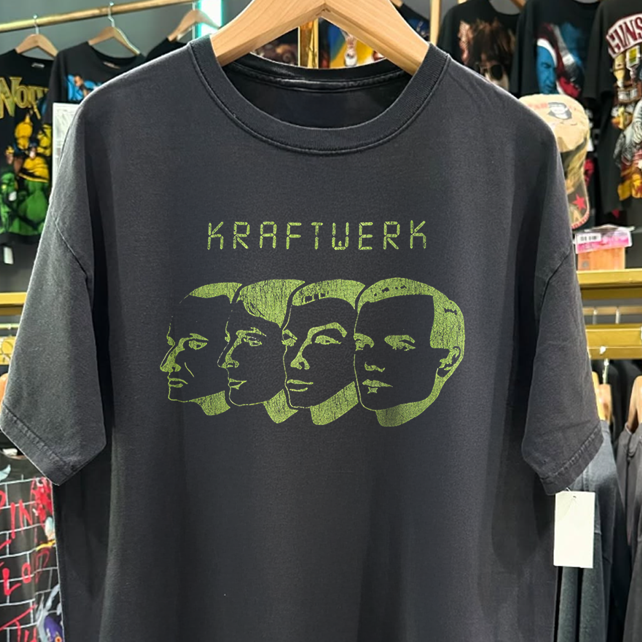 KRAFTWERK 'COMPUTER WORLD' 90s RARE WASHED BLACK T-SHIRT