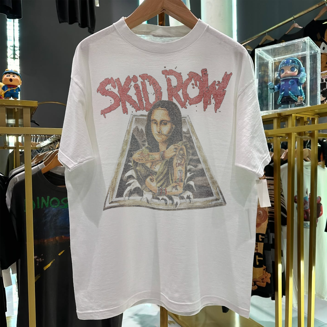 1989 SKIDR0W 'MONA LISA' ULTRA RARE WASHED WHITE T-SHIRT