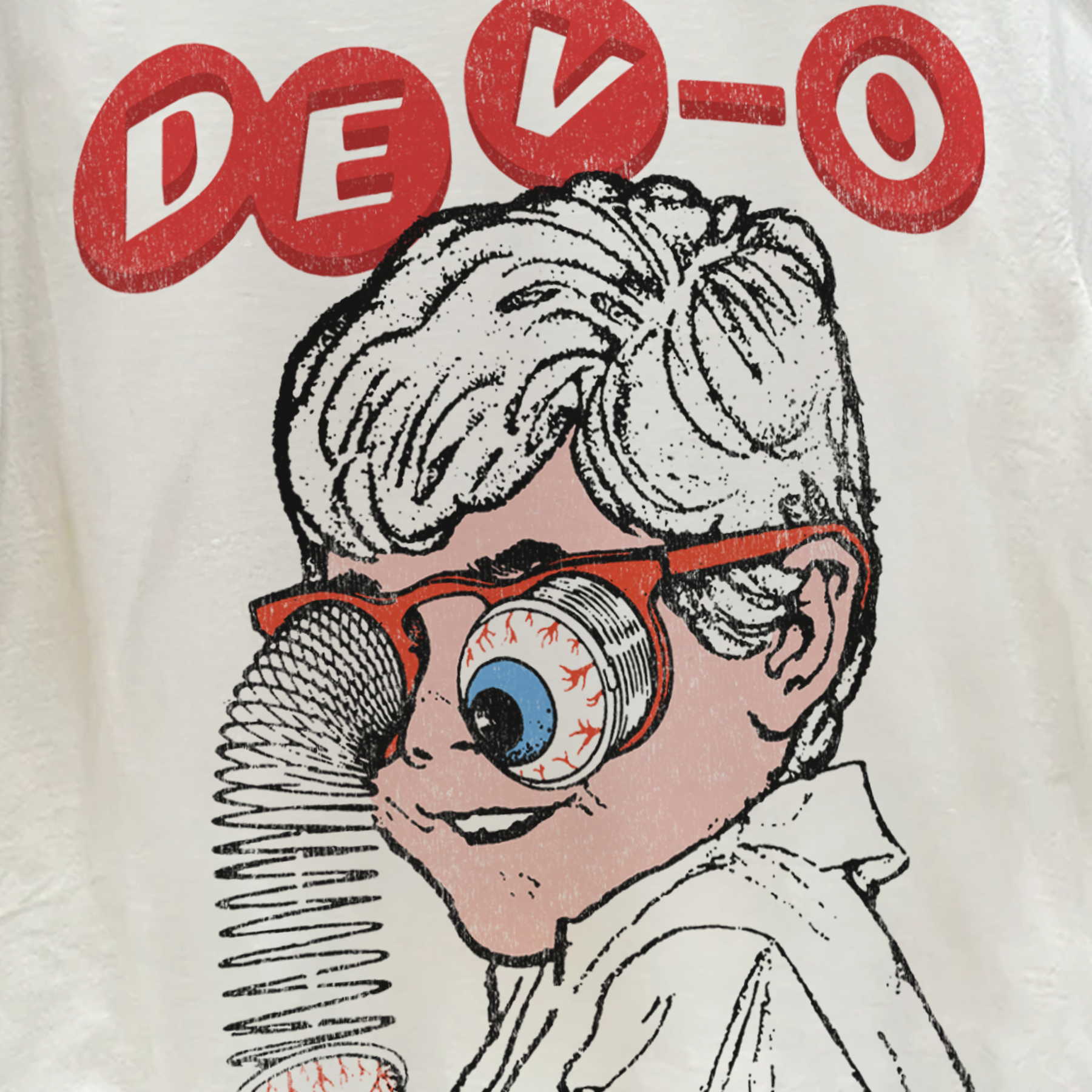 VINTAGE 'DEVO' SLINKY EYES WHITE T-SHIRT