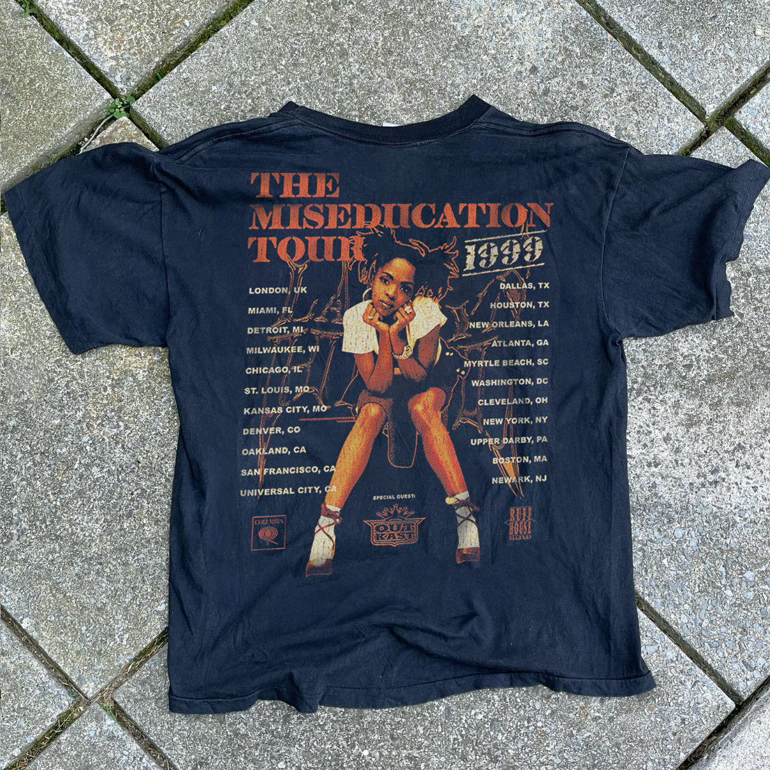 LAURYN H1LL - MISEDUCATI0N TOUR 1999 - WASHED BLACK T-SHIRT