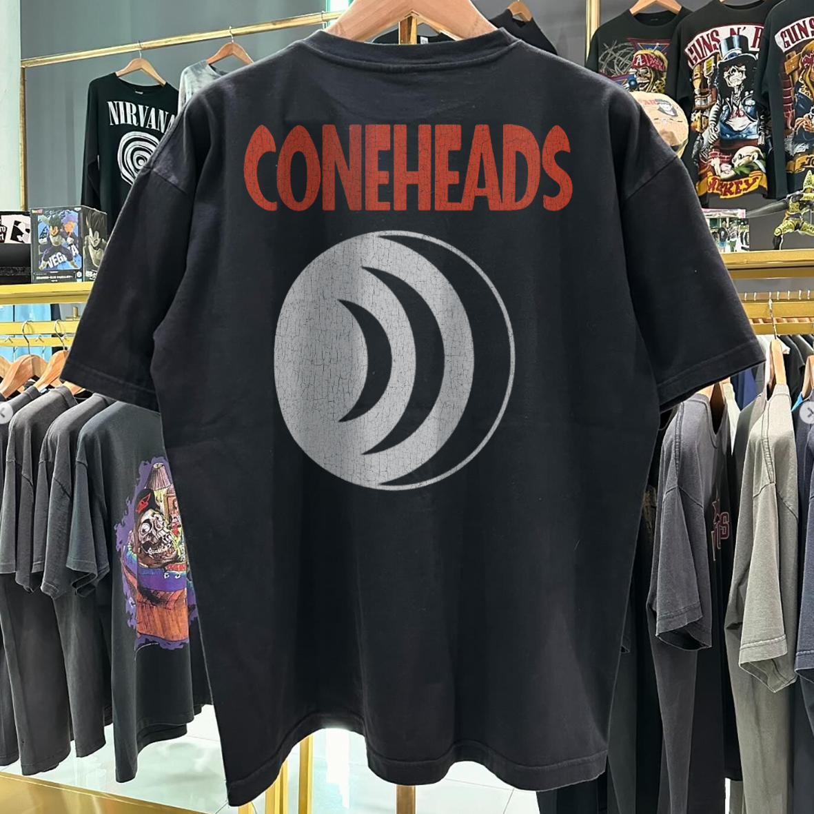 '93 C0NEHEADS PROMO VINTAGE WASHED BLACK T-SHIRT