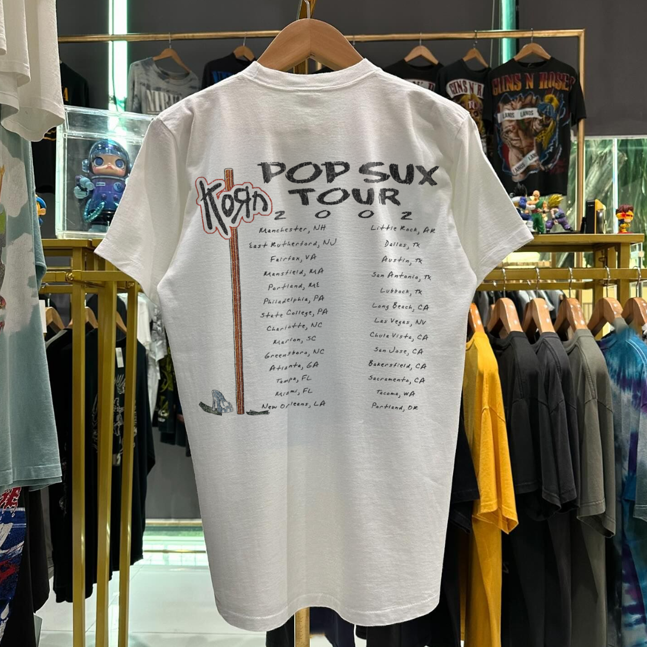 2002 POP SUX TOUR K0RN GRAIL VINTAGE WASHED WHITE T-SHIRT