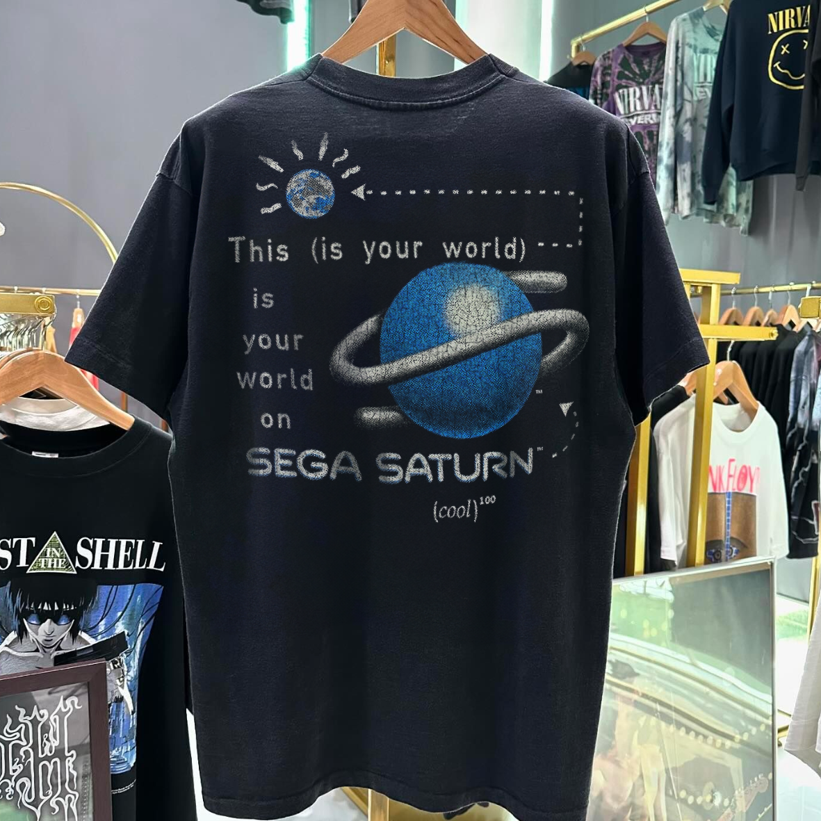 S3GA SATURN 1995 PROMO VINTAGE WASHED BLACK T-SHIRT