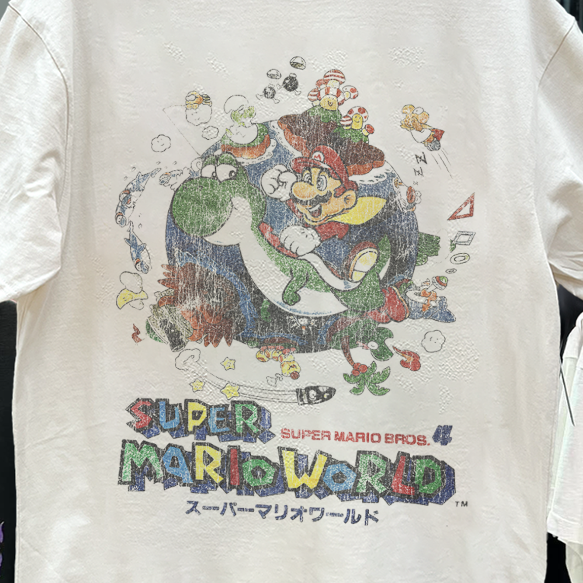 SUPER MARI0 W0RLD '98 JAPAN VINTAGE WHITE T-SHIRT