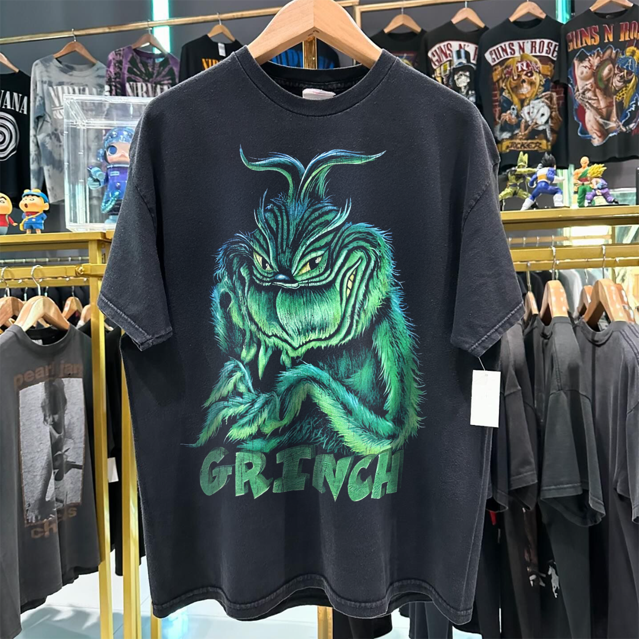 GRINCH 'WHOVILLE'S WORST' RARE WASHED BLACK T-SHIRT