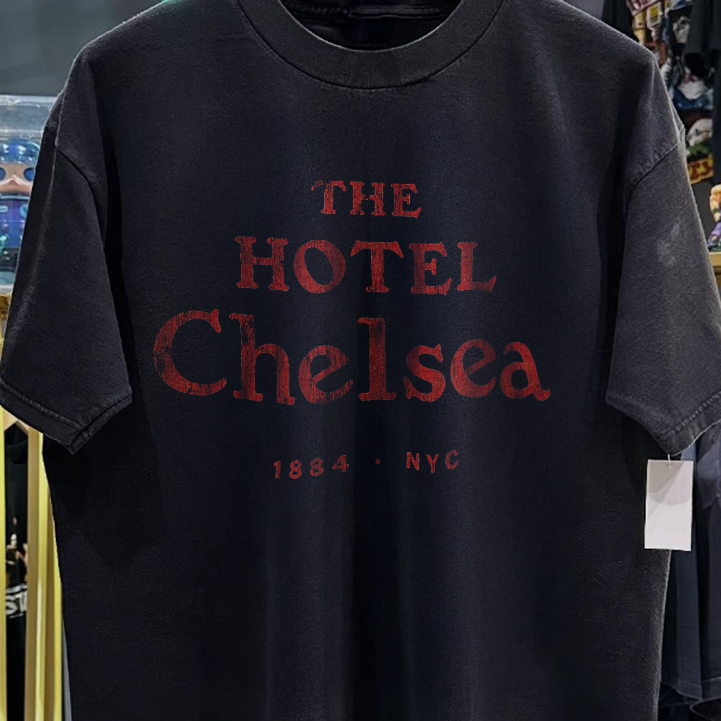 90s HOTEL CHELSEA NYC RARE WASHED BLACK T-SHIRT