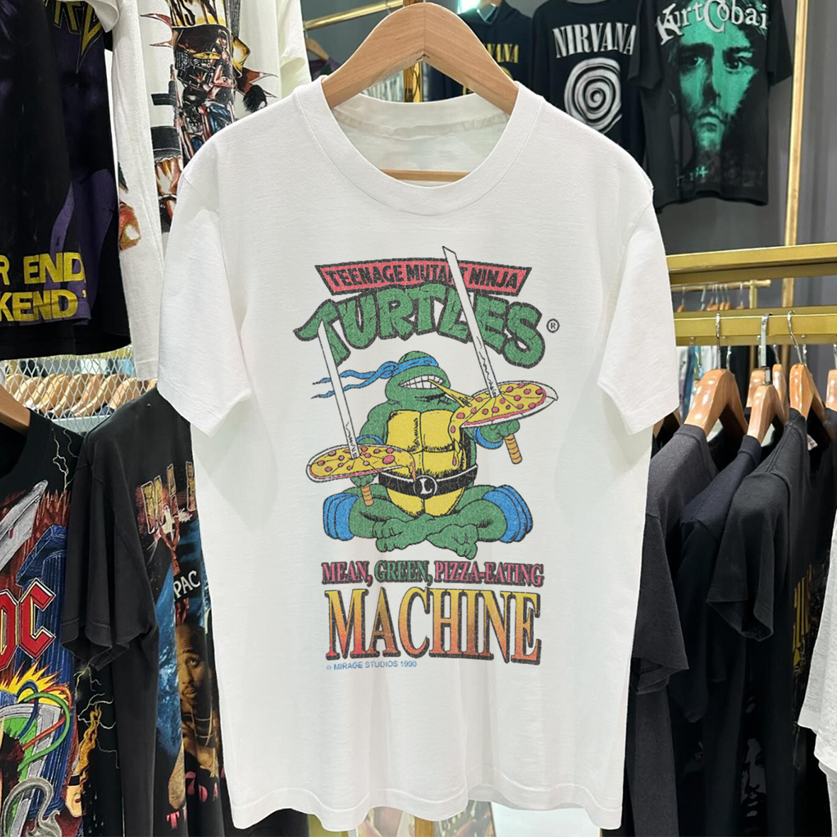 90'S LEONARDO SLAMMIN' VINTAGE WASHED WHITE T-SHIRT